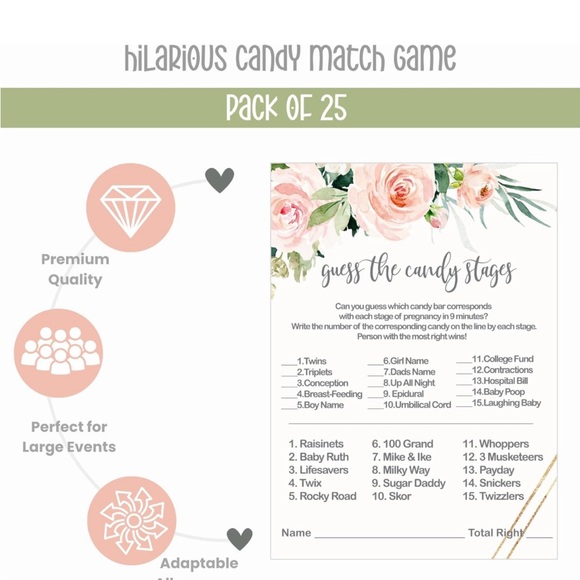 Set of 3 BABY SHOWER GAMES-All New! $40 Retail - Picture 2 of 5